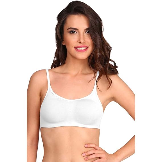 Jockey SS12 Women's Wirefree Non Padded Super Combed Cotton Elastane Stretch Full Coverage Beginners Bra with Adjustable Straps
